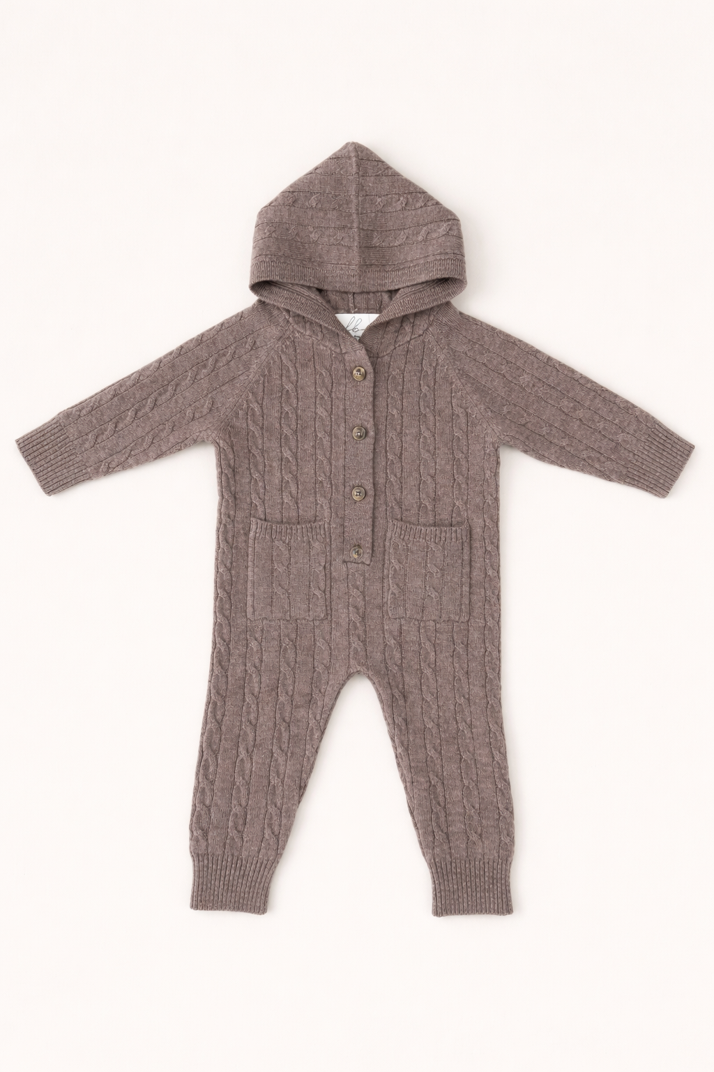 Baby Overall aus Merinowolle mit Kapuze